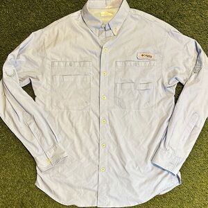 Columbia PFG Fishing Gear Men's Sky Blue Casual Shirt